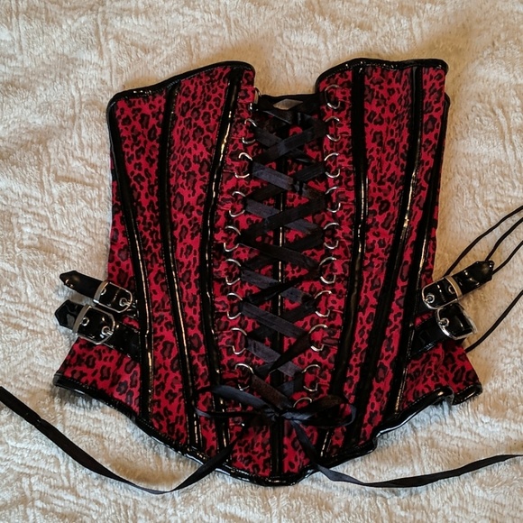 Burlesk Other - Red Leopard Corset